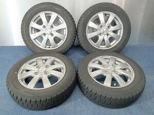 ★8分山★20年製★ ダンロップWINTER MAXX WM02 155/65R13　社外ホイール 13×4J +43 4H-100 4本セット スタッドレス 軽自動車等　G270