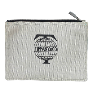 TIFFANY&Co. ティファニー ポーチ 小物入れ クラッチバッグ セカンドバッグ ロゴ キャンバス ティファニーブルー シルバー金具