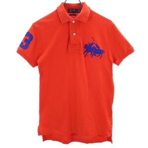 ポロラルフローレン 半袖 ポロシャツ XS オレンジ系 POLO RALPH LAUREN 鹿の子 メンズ