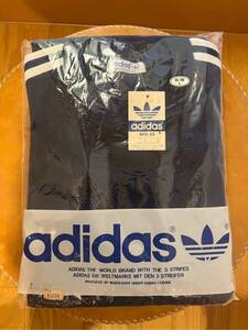 ☆アディダス　スポーツシャツ　長袖　Tシャツ　ネイビー系　L　未使用　adidas　デサント ゲームシャツ　 ロンT　 デッドストック 80s