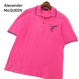 国内正規★生前期 本人期 Alexander McQUEEN アレキサンダーマックイーン 春夏 刺繍 半袖 鹿の子 ポロシャツ Sz.S　メンズ　C4T06337_6#A