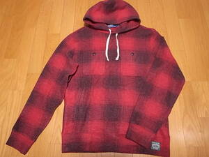 【送料無料 即決】Polo Ralph Lauren ポロ カントリー Country Plaid Brushed-Back Fleece Hoodieプレイド フリース パーカ赤レッド S新品