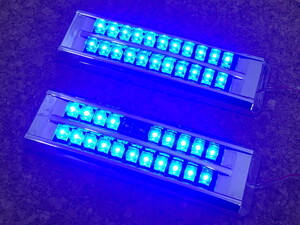 送料込 LED ランプ ブルー 青 クロムメッキ 車内 ルームランプ 12V 加工用 DIY ジャンク わけあり 2個セット トヨタ ダイハツ スズキ 日産