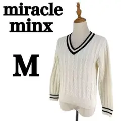 『miracle minx』ミラクルミンクス (M) 長袖デザインニット セータ