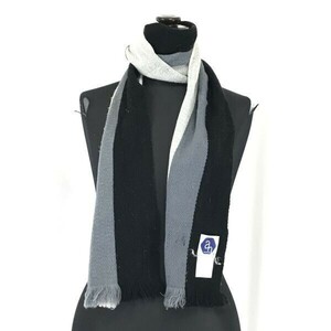 ABAHOUSE★マフラー/ストール【サイズF/144×20/Gray×Black/ストライプ】Scarf◆CM60