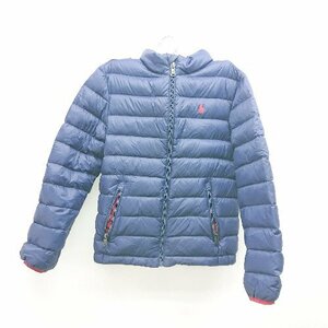 ◇ POLO RALPH LAUREN フロントジップ 子供服 長袖 ダウンジャケット サイズ8 ネイビー レディース （メンズ） E