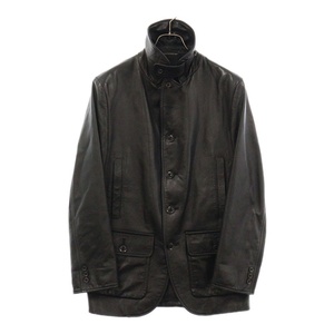 Yohji Yamamoto POUR HOMME ヨウジヤマモト プールオム 13AW カウレザー 4B テーラードジャケット ブラック HQ-J44-708