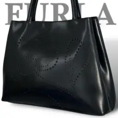 希少 フルラ FURLA ハンドバッグ 花柄 ブラック 黒 手提げ鞄 鞄 バッグ