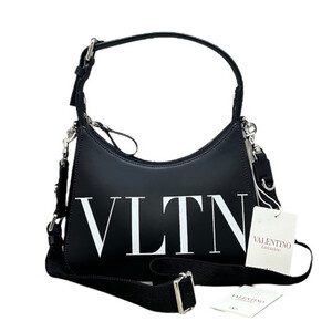 新品 VALENTINO VLTN ロゴ レザー ショルダーバッグ HOBO BAG ヴァレンティノ