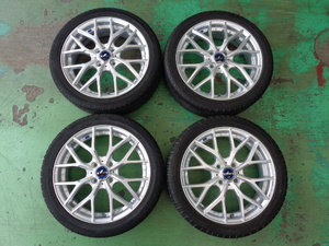 5J-16インチ 4H100 +45 ウェッズ レオニス MX 165/50R16 EC204 ダンロップ 中古 アルミ ホイール 4本 ワゴンRなどに♪