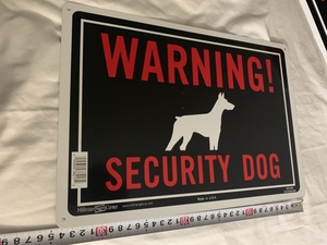 屋外使用可能アルミ製★MADE　IN　 USA★猛犬注意★アメリカン住宅★WARNING！SECURITY DOG