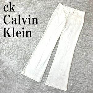 ck Calvin Klein カジュアルパンツ ホワイト シーケーカルバンクライン 白 コットン ポリウレタン 4 B2358