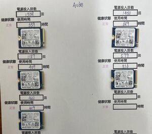 A0681 /中古品/NVME 2230 SSD/WD /256GB/動作確認済み/返品返金対応/納品書発行可(商品説明文ご確認下さい)