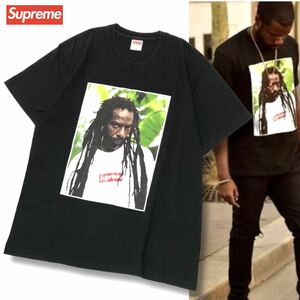 ★ 正規品 Supreme シュプリーム 19ss Buju Banton Tee 半袖コットン ブジュバントン ロゴ Ｔシャツ フォトプリント レゲエ M ブラック