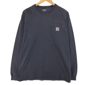 古着 カーハート Carhartt 無地ポケットロングTシャツ ロンT メンズM /eaa450605