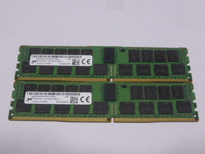 メモリ サーバーパソコン用 Micron DDR4-2400 (PC4-19200) ECC Registered 16GBx2枚 合計32GB 起動確認済です MTA36ASF2G72PZ-2G3B1II