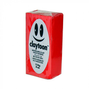 MODELING CLAY(モデリングクレイ) claytoon(クレイトーン) カラー油粘土 レッド 1/4bar(1/4Pound) 6個セット