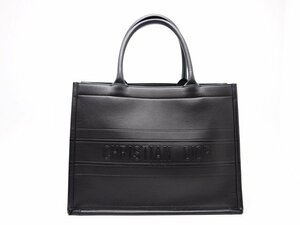 Christian Dior　クリスチャンディオール ブックトート ミディアム レザー　ブラック　バッグ　レディース　中古　送料無料【質屋出品】