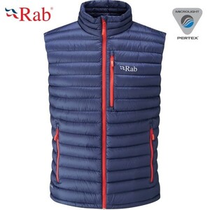 【OUTDR】 Rab ラブ マイクロライトベスト サイズM パーテックス 750FP グースダウン Microlight Vest Twillght Pertex