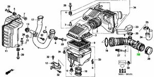 ★純正★ GF-EK4 シビック 後期 SIR エアクリ エアクリーナーボックス エアフローチューブ インテーク ホース パイプ HONDA ホンダ EK9