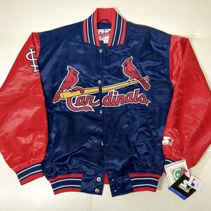 タグ付き カージナルス スターター ナイロンスタジャン L 90ｓ レッド ネイビー 薄手 STARTER St. Louis Cardinals MLB