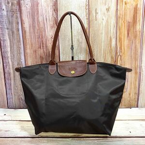 ロンシャン　LONGCHAMP　ルプリアージュ　ショルダートートバッグ　肩掛け　折り畳み　ブラウン