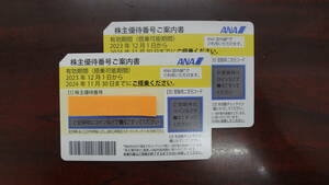 【一円スタート】ANA株主優待券　2枚セット　番号のみ通知可　2024年11月30日まで有効　②