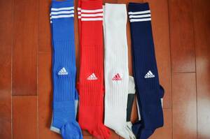 ◇US12◇ゆうパケットプラス対応 中古 サッカー フットサル ソックス ストッキング adidas アディダス 25-29　4点セット 高校部活引退品