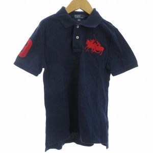 ポロ バイ ラルフローレン Polo by Ralph Lauren ポロシャツ 半袖 ロゴ ワンポイント コットン 紺 ネイビー S 140 キッズ