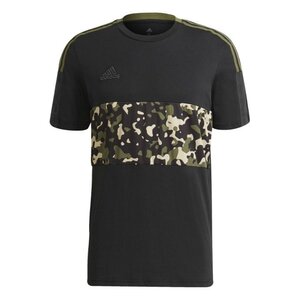 【新品タグ付き】adidas アディダス★カモフラ柄 半袖Ｔシャツ★IWQ23★4,389円の品【Lサイズ】黒マルチ