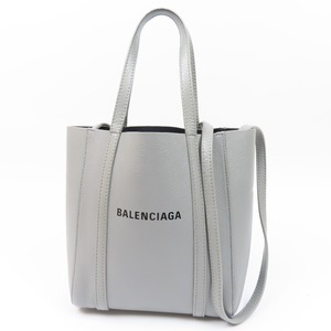 42298★1円スタート★BALENCIAGA バレンシアガ 中極美品 エブリデイトートXXS 2WAY ショルダーバッグ ハンドバッグ レザー グレー