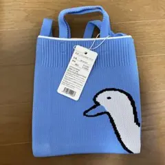 青いショルダーバッグ 鳥デザイン