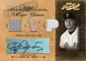 【1/1】2004 PLAYOFF PRIME CUTS Roger Clemens TRIPLE RELIC Auto 1986 AL MVP 1of1