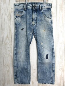 DIESEL/ディーゼル：KROOLEY レギュラースリム CARROT 0813Z デニムパンツ ブルー w28/メンズ/中古/USED