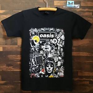 オアシス　OASIS イラスト Tシャツ　Mサイズ　ロックバンド 半袖