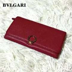 BVLGARI 長財布　ロゴクリップ　ゴールド　二つ折り　レザー　ピンク系