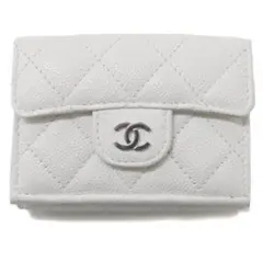 シャネル CHANEL 三つ折財布 カーフスキン キャビアスキン