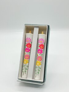 【三枝堂】新品　手書き絵ローソク　「秋桜」　2本入り　和ローソク（高さ　約12cm）☆送料は当社負担☆　