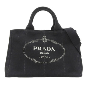 プラダ PRADA カナパ 2WAY ハンドバッグ ショルダーバッグ キャンバス ブラック 中古 新入荷 OB2173