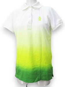 パーリーゲイツ PEARLY GATES ゴルフウェア 半袖 ポロシャツ 0 黄系 イエロー グラデーション 刺繍 ハーフボタン レディース