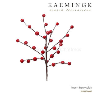 クリスマスツリー 飾り付け オーナメント KAEMINGK レトロ ベリーピック デコレーション 赤い実 レッド 26cm［620239］
