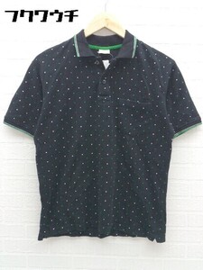 ◇ green label relaxing グリーンレーベル UNITED ARROWS 星柄 スター 半袖 ポロシャツ サイズM ブラック メンズ