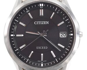 [中古品] 稼働品【CITIZEN】シチズン エクシード H110-T020011 メンズ ブラック文字盤 稼働品 電波ソーラー エコドライブ 中古品