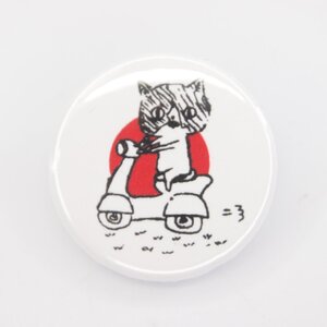 Button badge 25mm scooter cat 缶バッジ スクーターキャット Vespa Lambretta ベスパ ランブレッタ 50S 100 ET3 GTR RALLY PX200E 160GS