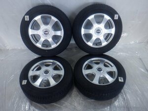 ☆タイヤ バリ山 195/65R15 ブリヂストン プレイズ☆ 5H 100/114.3 6J +45 15インチ 社外品 BS製 GIRO アルミホイール付 4本