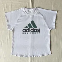 90s　adidas EQUIPMENT　デカロゴ　メッシュTシャツ　デサント製