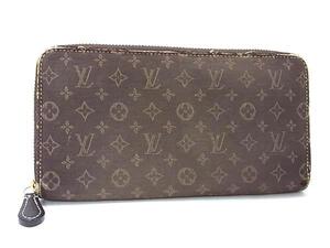 1円 LOUIS VUITTON ルイヴィトン M95235 モノグラムミニラン ジッピーウォレット ラウンドファスナー 長財布 札入れ ブラウン系 BM5175