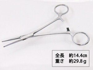 プロ用 ステンレス製カンシ[03] ロック機能付き 鉗子 ペアン 耳掃除 トリミング メール便/22ч