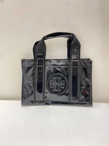 【TF1126】トリーバーチ Tory Burch エナメル トートバッグ ブラック レディース 