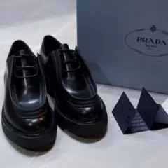 PRADA ダイアパソン オペーク ブラッシュドレザー レースアップシューズ